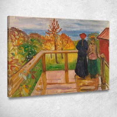 Sulla Veranda Edvard Munch em241 quadro stampa su tela