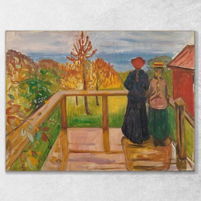 Sulla Veranda Edvard Munch em241 quadro stampa su tela