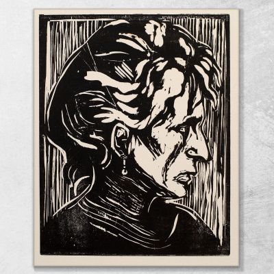 Portrait D'Une Dame Âgée Étude De Tête Edvard Munch, em245 tableau impression sur toile