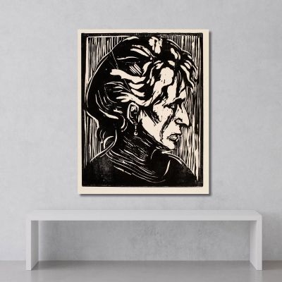 Ritratto Di Signora Anziana Studio Di Testa Edvard Munch em245 quadro stampa su tela