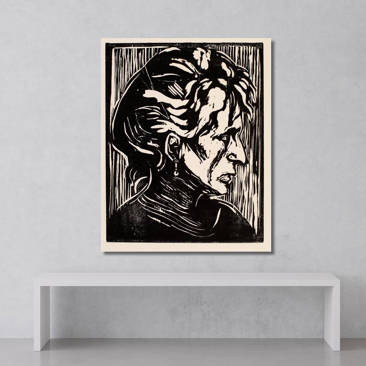 Ritratto Di Signora Anziana Studio Di Testa Edvard Munch em245 quadro stampa su tela