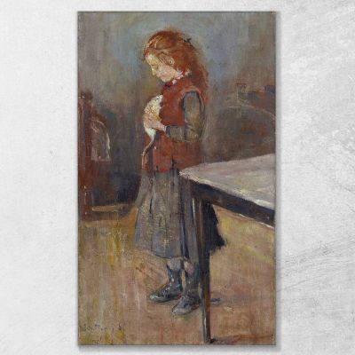 Redhaired Girl With White Rat Edvard Munch, em261 canvas print