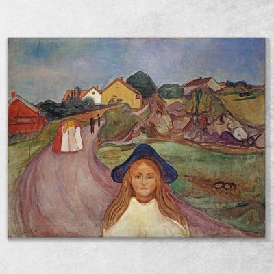 Road In Aasgaardstrand Edvard Munch, em263 canvas print