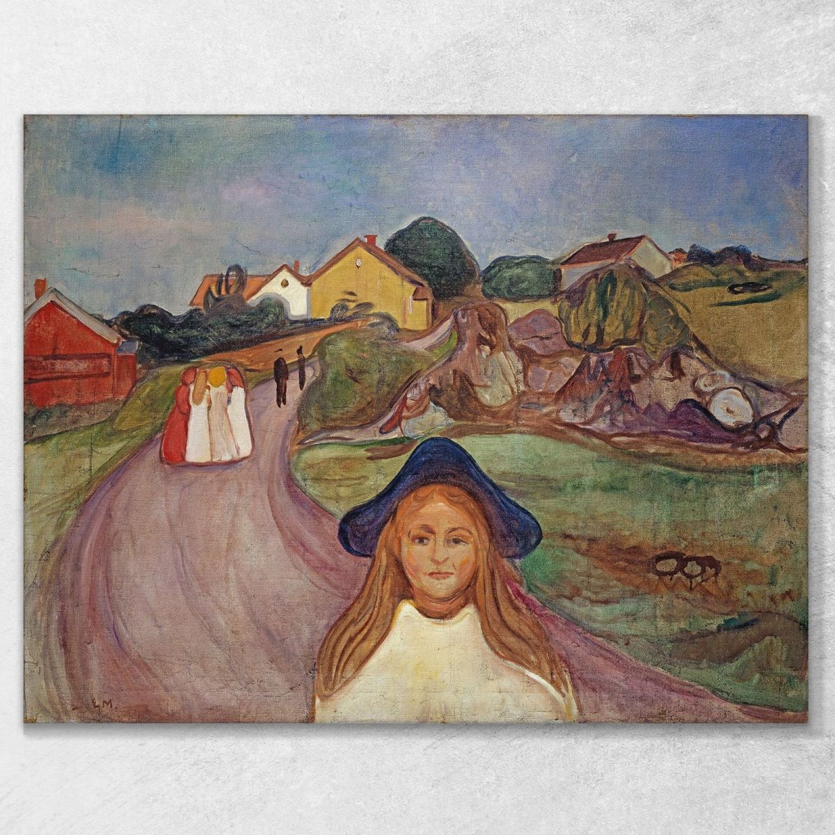 Strada Ad Aasgaardstrand Edvard Munch em263 quadro stampa su tela