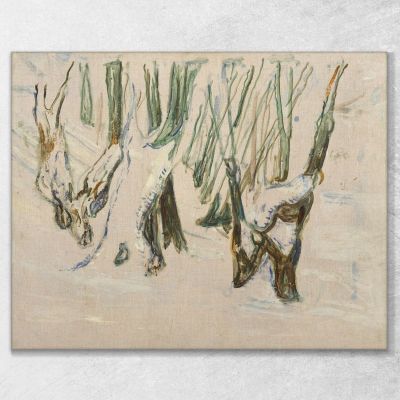 Tronchi Robusti Nella Neve Edvard Munch, em267 quadro stampa su tela