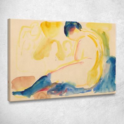 Nudo Femminile Seduto Con Calze Blu Edvard Munch em269 quadro stampa su tela