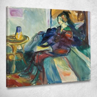 Modello Seduto Sul Divano Ii Edvard Munch em270 quadro stampa su tela