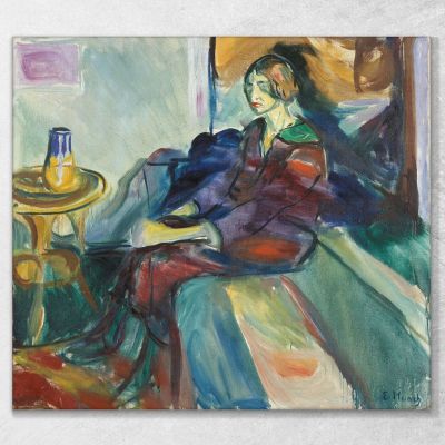 Sitzendes Modell Auf Der Couch Ii Edvard Munch, em270 drucken auf leinwand