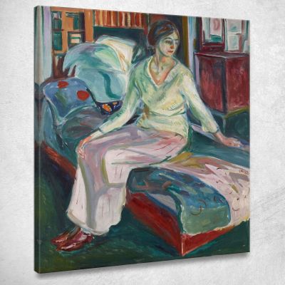 Modello Seduto Sul Divano Edvard Munch em271 quadro stampa su tela