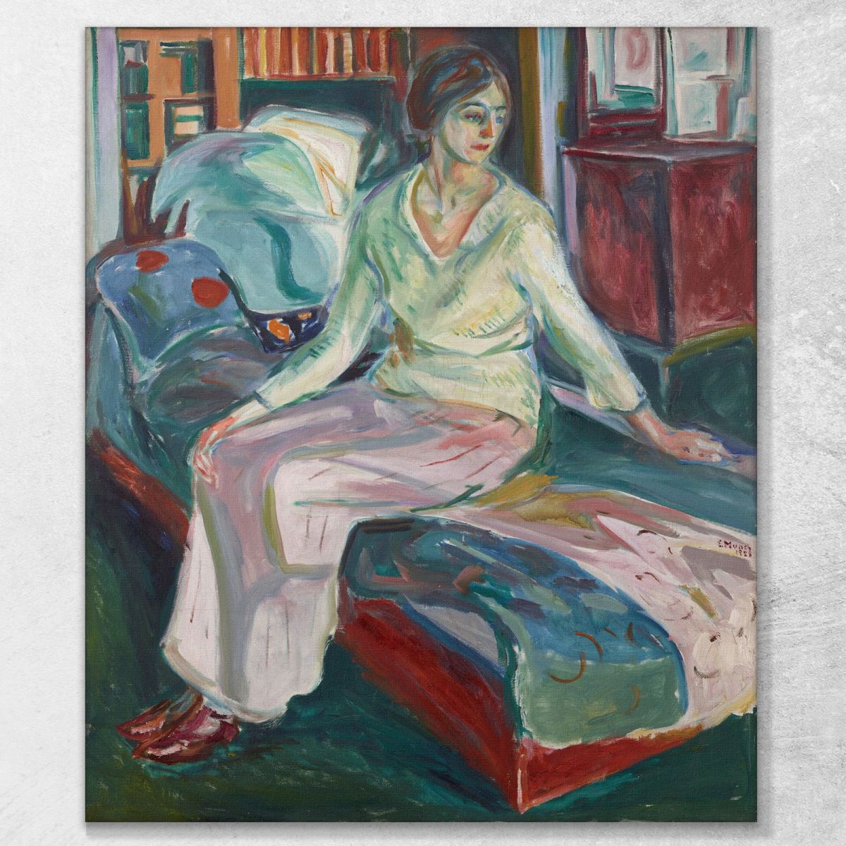 Modello Seduto Sul Divano Edvard Munch em271 quadro stampa su tela