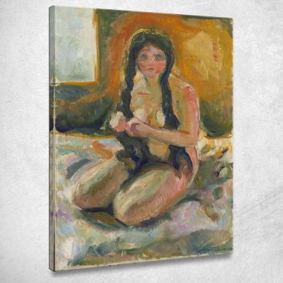 Nudo Seduto Edvard Munch em272 quadro stampa su tela