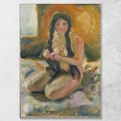 Nudo Seduto Edvard Munch em272 quadro stampa su tela