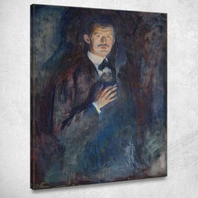 Autoritratto Con Sigaretta Edvard Munch em276 quadro stampa su tela