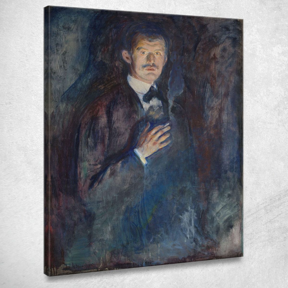 Autoportrait  La Cigarette Edvard Munch tableau impression sur toile