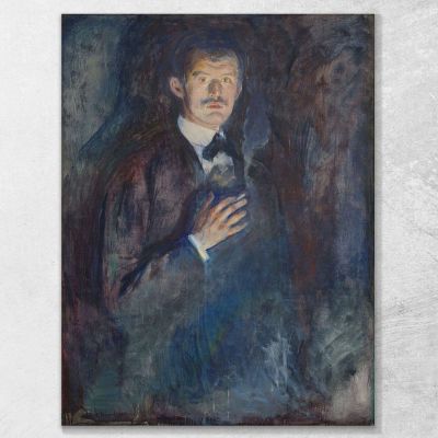 Selbstbildnis Mit Zigarette Edvard Munch, em276 drucken auf leinwand