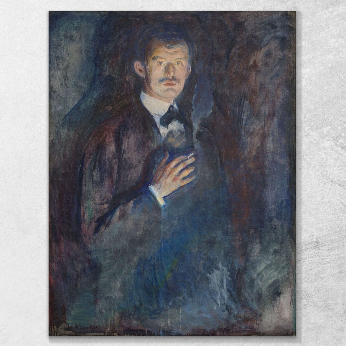Autoritratto Con Sigaretta Edvard Munch em276 quadro stampa su tela