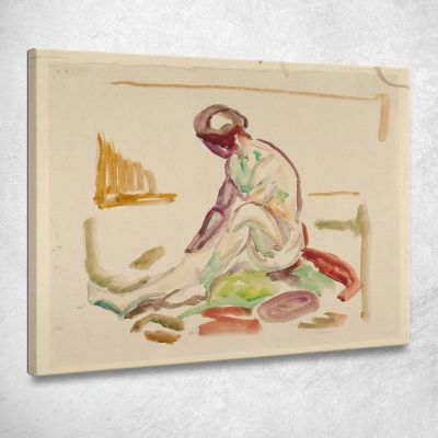 Atto 3 Seduto Edvard Munch em282 quadro stampa su tela