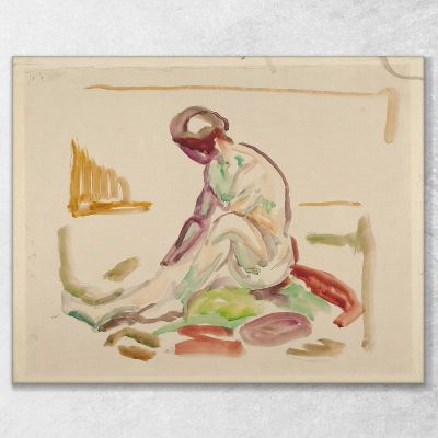 Sitzender Akt 3 Edvard Munch, em282 drucken auf leinwand