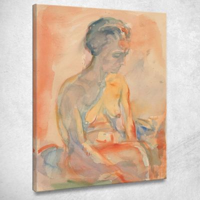 Nudo Femminile Seduto In Luce Laterale Edvard Munch em283 quadro stampa su tela