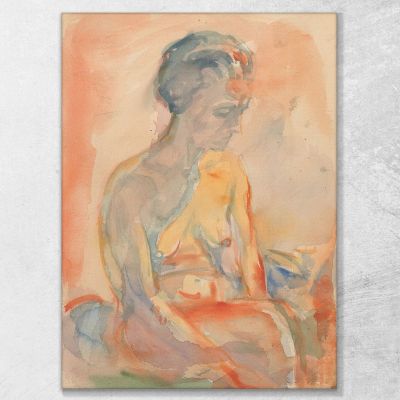 Nudo Femminile Seduto In Luce Laterale Edvard Munch em283 quadro stampa su tela