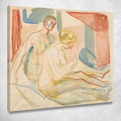 Un Uomo E Una Donna Nudi Seduti Edvard Munch em284 quadro stampa su tela