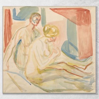 Un Uomo E Una Donna Nudi Seduti Edvard Munch em284 quadro stampa su tela