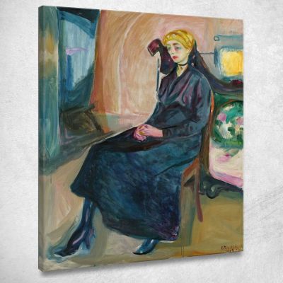 Giovane Donna Seduta Giovane Donna Seduta Edvard Munch em285 quadro stampa su tela