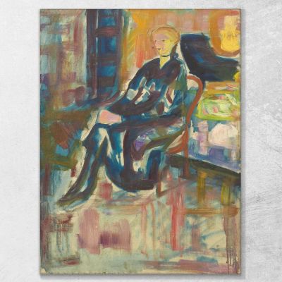 Giovane Donna Seduta Edvard Munch em286 quadro stampa su tela