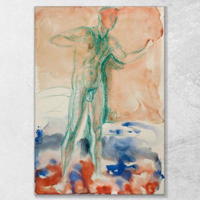 Stehender Akt 3 Edvard Munch, em295 drucken auf leinwand