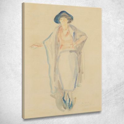 Donna In Piedi Con Cappello Lali Horstmann Edvard Munch em298 quadro stampa su tela