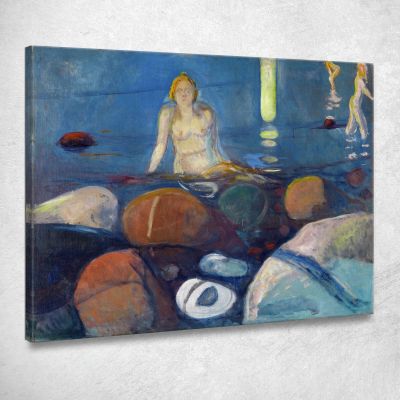 Notte D'Estate. Sirena Edvard Munch em300 quadro stampa su tela