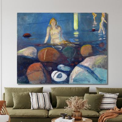 Notte D'Estate. Sirena Edvard Munch em300 quadro stampa su tela Notte D'Estate. Sirena Edvard Munch em300 quadro stampa su tela