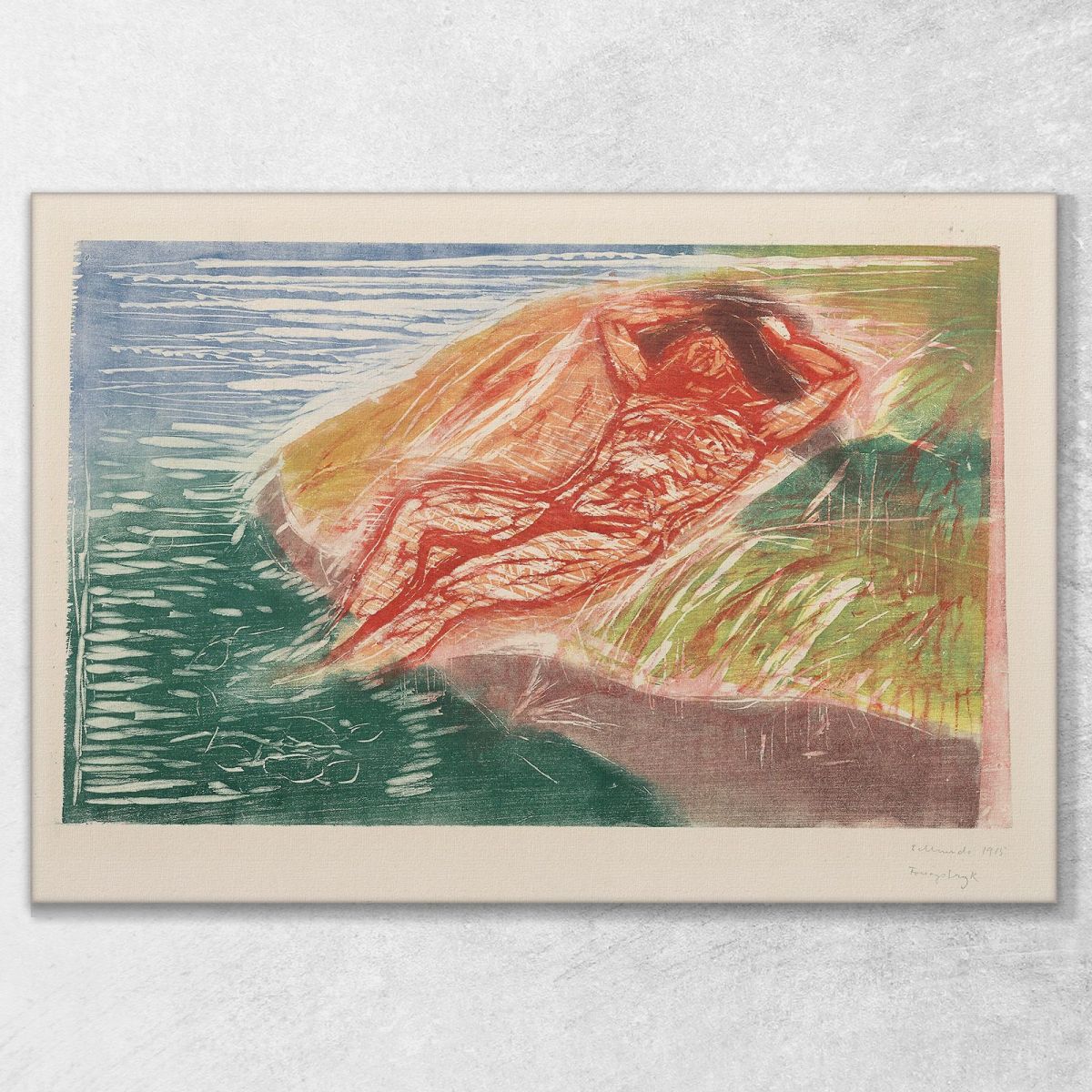 Prendere Il Sole I Edvard Munch em305 quadro stampa su tela