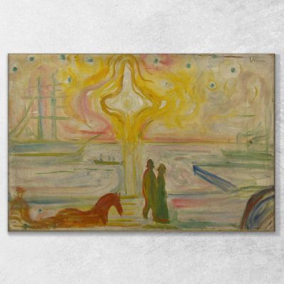 Sonnenaufgang Im Hafen Edvard Munch, em306 drucken auf leinwand