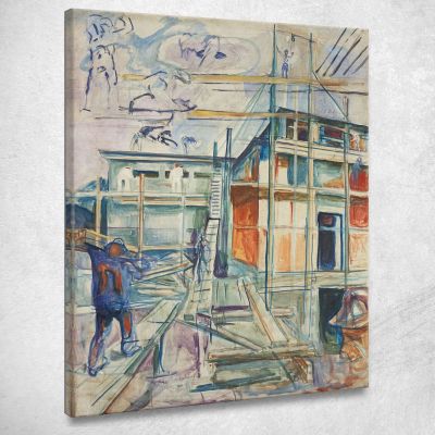 L'Edificio Dello Studio Invernale Edvard Munch em311 quadro stampa su tela