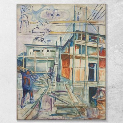 L'Edificio Dello Studio Invernale Edvard Munch, em311 quadro stampa su tela