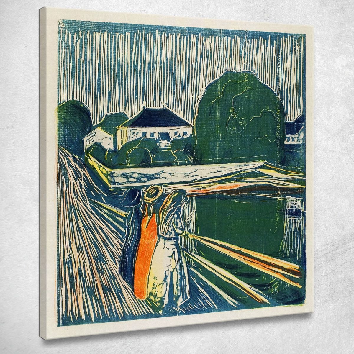 Le Ragazze Sul Ponte 1918 Edvard Munch em327 quadro stampa su tela Le Ragazze Sul Ponte 1918 Edvard Munch em327 quadro stampa su tela