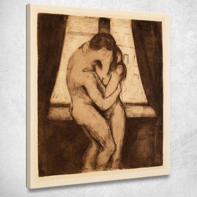 Il Bacio 2 Edvard Munch em331 quadro stampa su tela