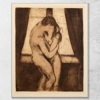 Il Bacio 2 Edvard Munch em331 quadro stampa su tela