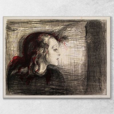 Il Bambino Malato 2 Edvard Munch, em341 quadro stampa su tela