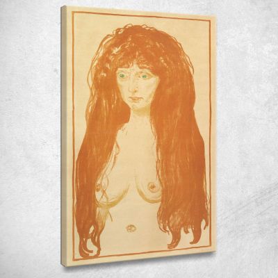 La Donna Peccatrice Con I Capelli Rossi E Gli Occhi Verdi 1902 Edvard Munch em344 quadro stampa su tela