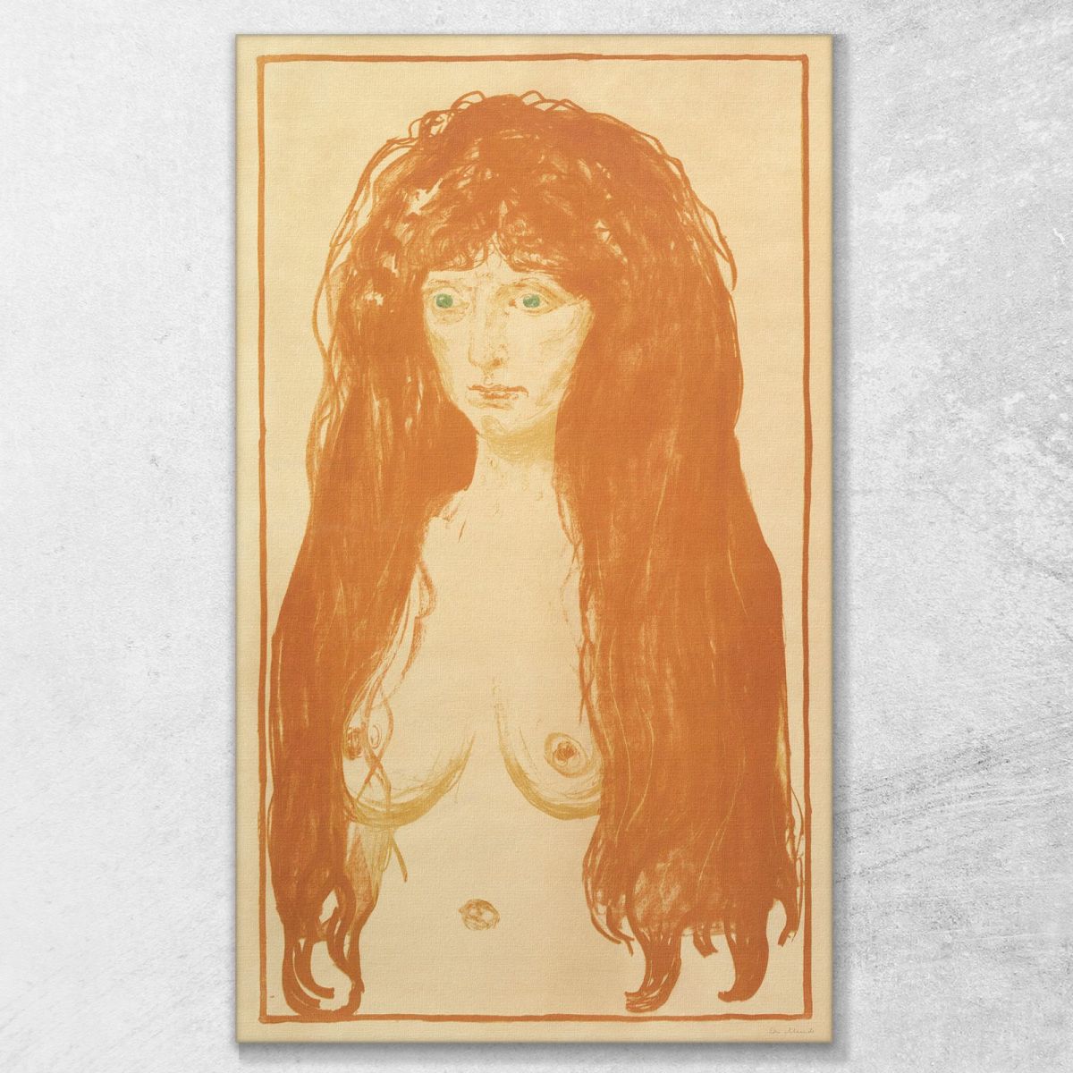 La Donna Peccatrice Con I Capelli Rossi E Gli Occhi Verdi 1902 Edvard Munch em344 quadro stampa su tela