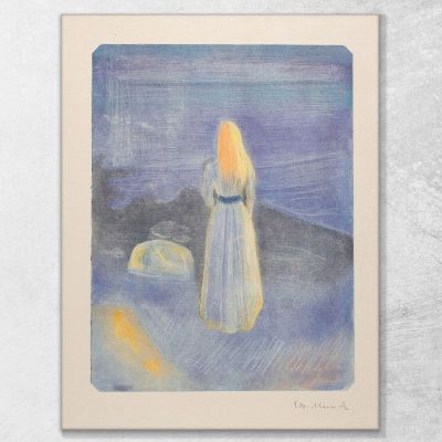 Giovane Donna Sulla Spiaggia Edvard Munch, em349 quadro stampa su tela