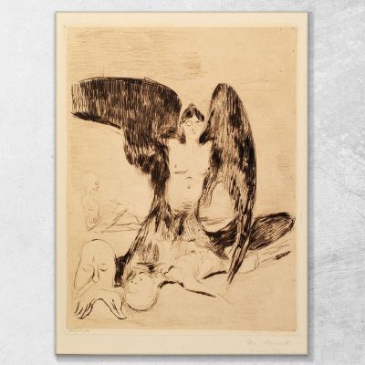 Le Vampire 2 Edvard Munch, em355 tableau impression sur toile