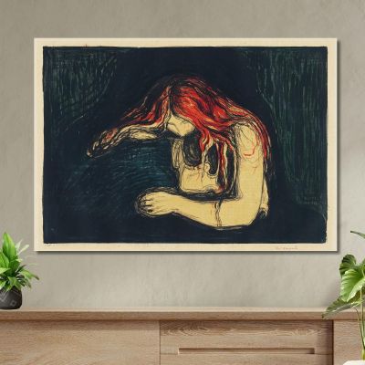 Il Vampiro Ii Edvard Munch em356 quadro stampa su tela