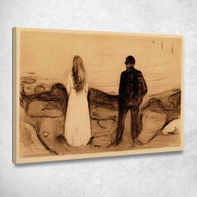 Due Esseri Umani. I Solitari 2 Edvard Munch em369 quadro stampa su tela