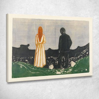 Due Esseri Umani. I Solitari Edvard Munch em370 quadro stampa su tela