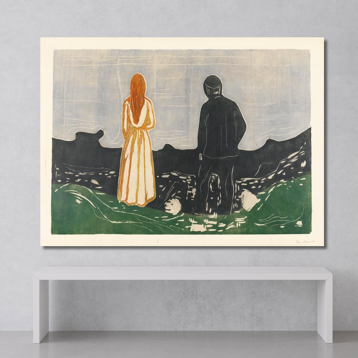 Due Esseri Umani. I Solitari Edvard Munch em370 quadro stampa su tela