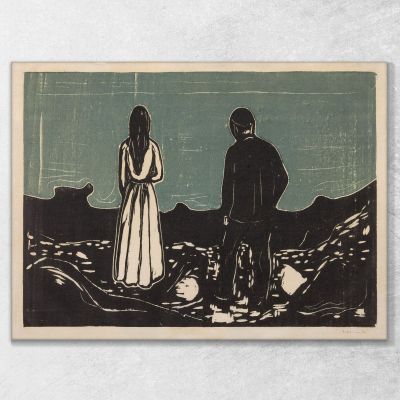 Two People. The Lonely Ones Edvard Munch, em372 canvas print