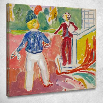 Due Donne Presso La Scalinata Della Veranda Edvard Munch em374 quadro stampa su tela